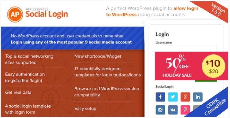 AccessPress Social Login Plugin