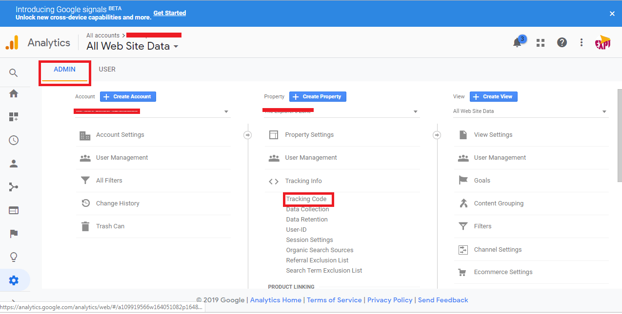 Check out your Google Analytics Code