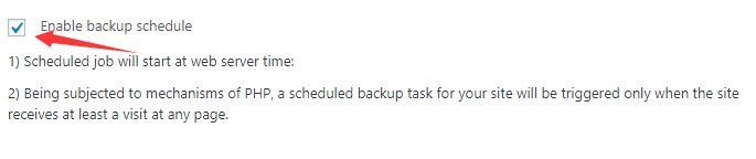 Enable schedule backups