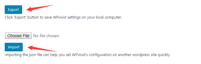 Export and import settings utilities