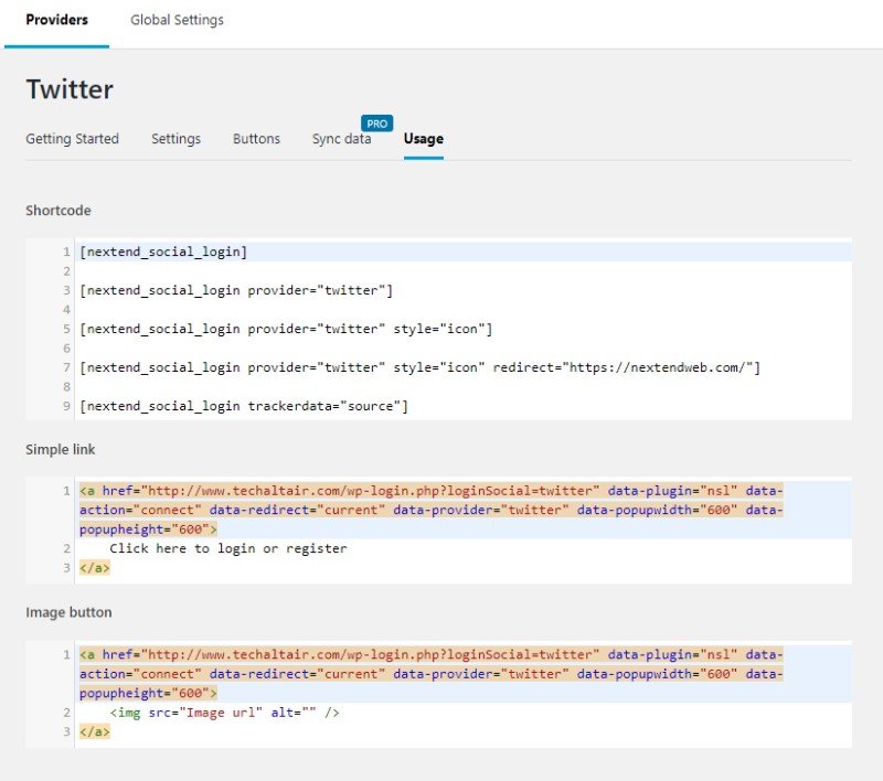 Nextend Social Login usage