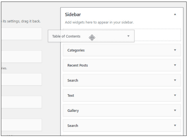 Create TOC in Sidebar