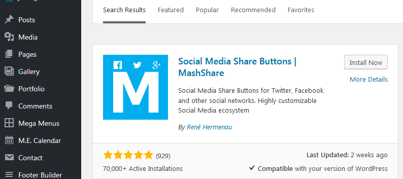 Install Mashshare Plugin