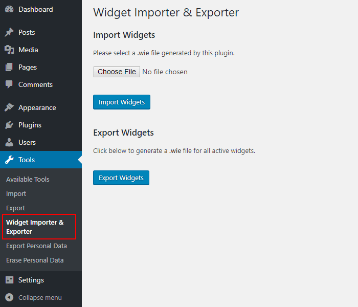 Export Widgets