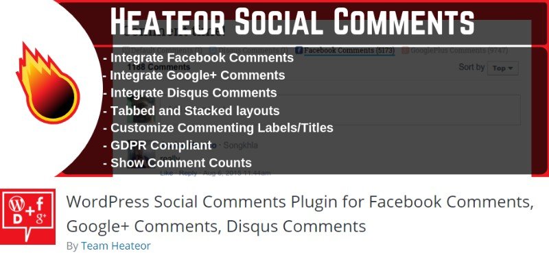 Heateor comment system plugin