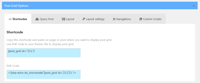 post grid - shortcodes