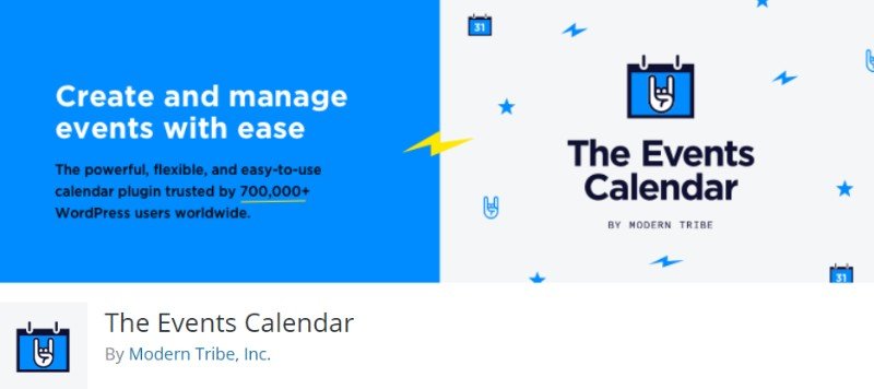 The Events Calendar plugin