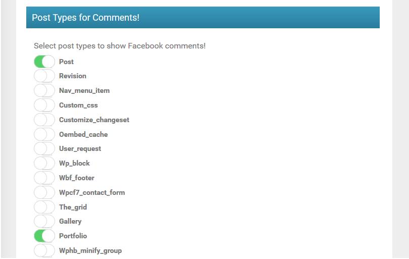 WP Facebook comments setup