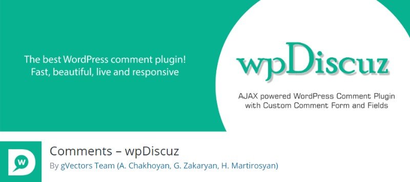 WPdiscuz comment system plugin