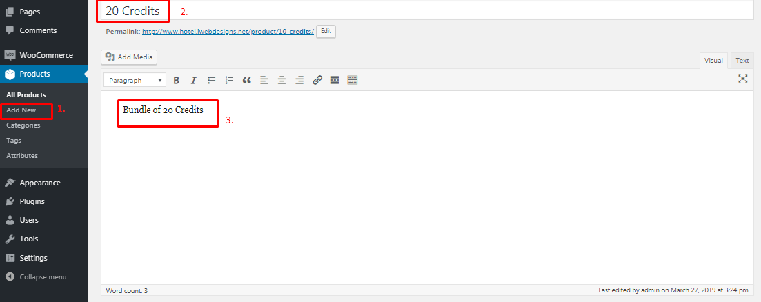 add a product in Woocommerce
