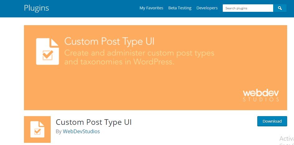 custom post type UI plugin