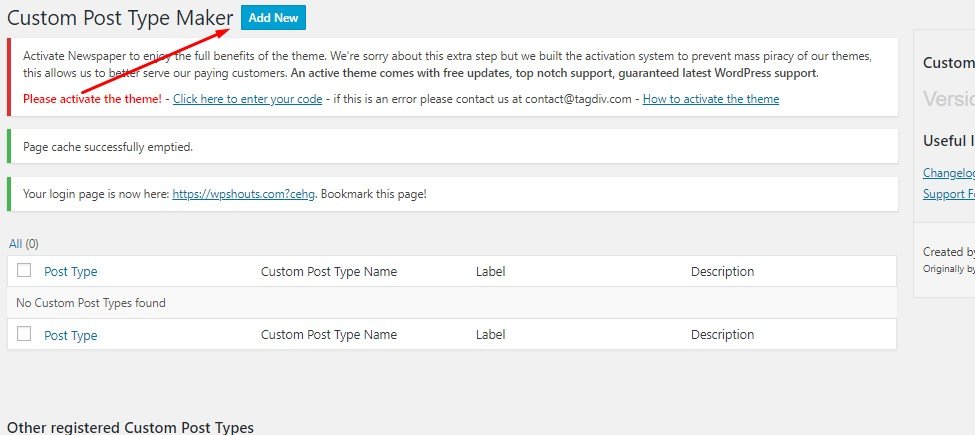 custom post type maker add new