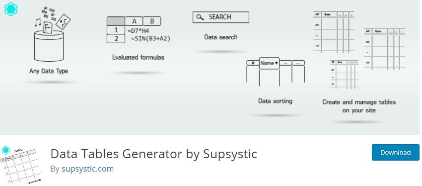 data tables generator