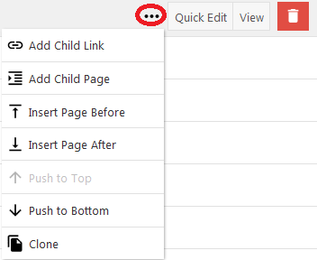 Nested pages - dotted options