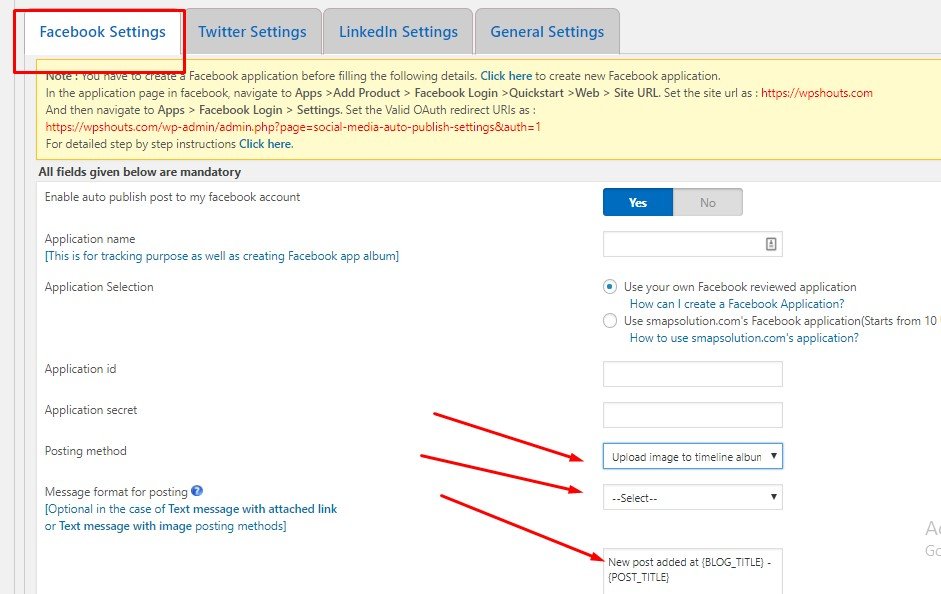facebook settings