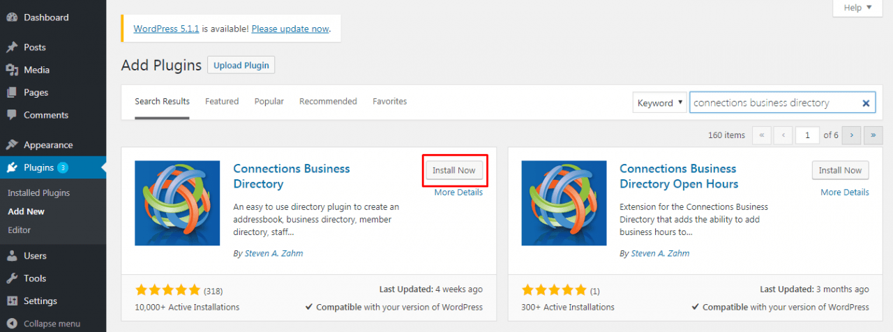 install Connections Business Directory plugin