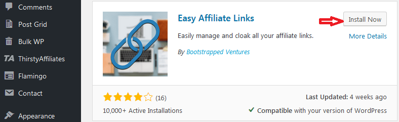 install easy affiliates link plugin
