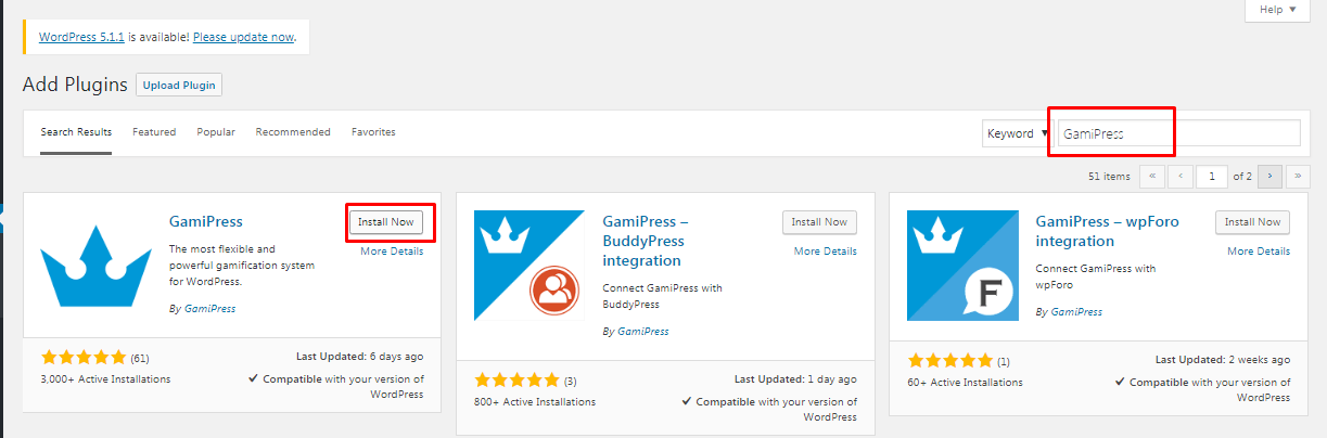 install the Gamipress plugin