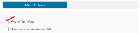 menu options hide nav