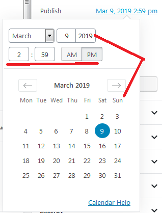 schedule posts-post date selector