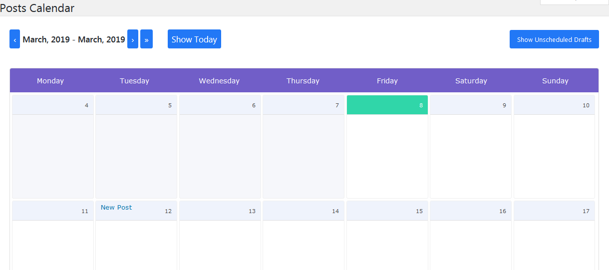 schedule posts-posts calendar