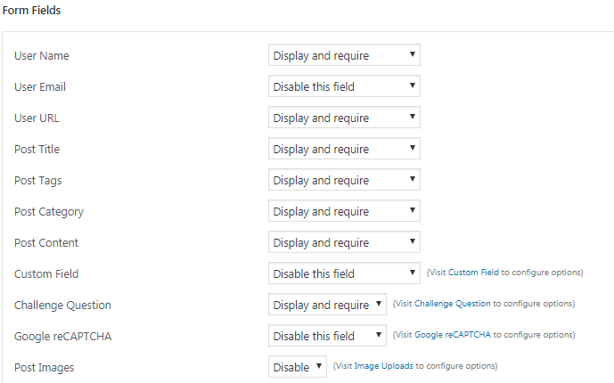 set form fields