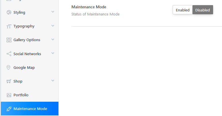 themeoptions-maintenance mode