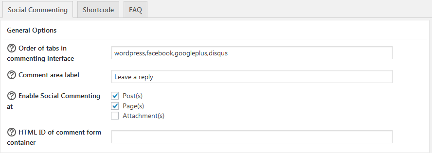social-commenting-general options