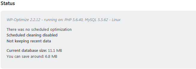 database status