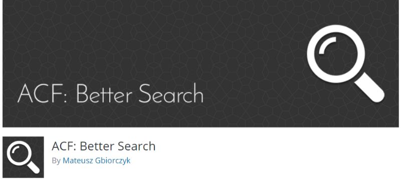 ACF Better Search plugin for WordPress