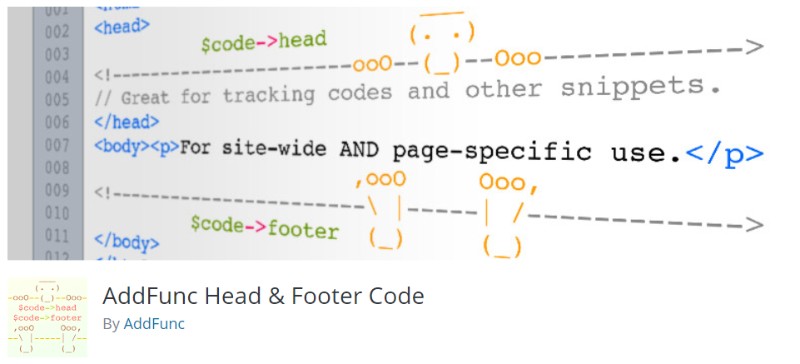 AddFunc Head _ Footer Code plugin in wordpress