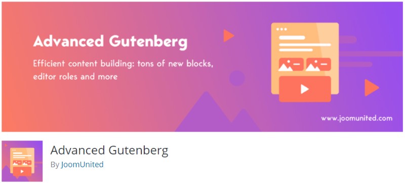 Advanced Gutenberg plugin in wordpress