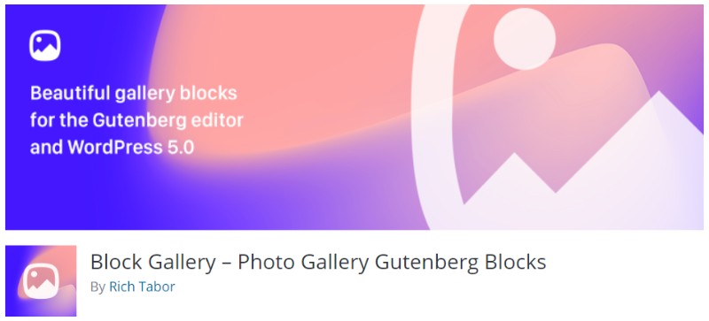 Block Gallery plugin in wordpress