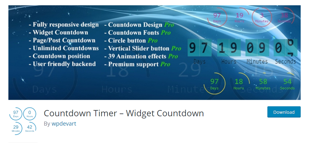 Countdown Timer Widget Countdown wordpress plugin