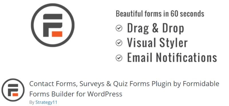 Formidable wordpress survey plugin