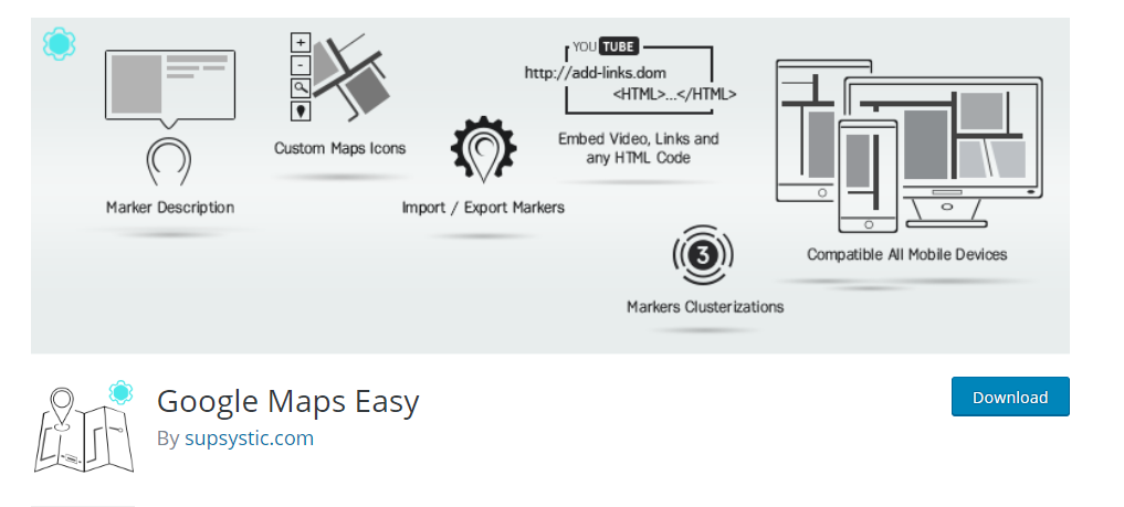 Google Maps Easy plugin in WordPress