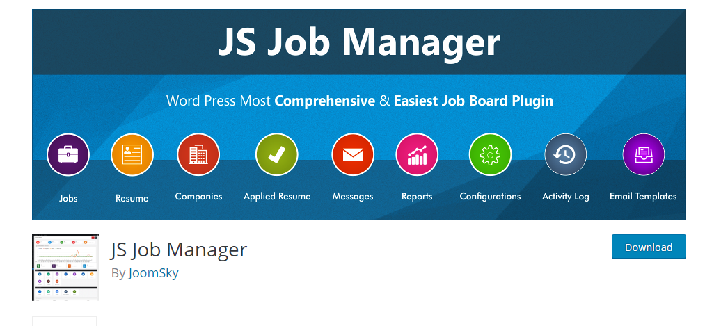 JS Job Manager plugin for wordpress