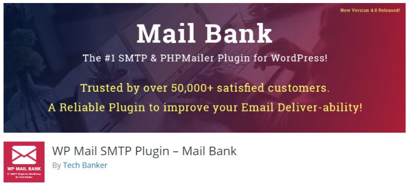 Mail Bank WordPress SMTP plugin