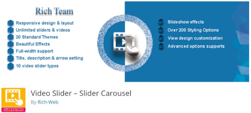 Video Slider plugin for WordPress