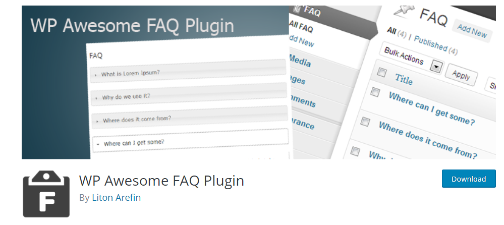 WP Awesome FAQ Plugin