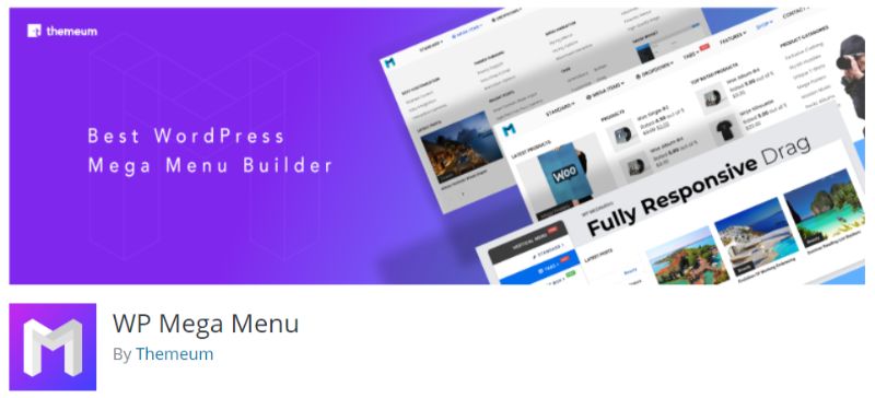 WP Mega Menu plugin for WordPress