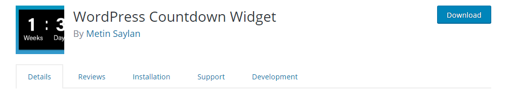 WordPress Countdown Widget plugin