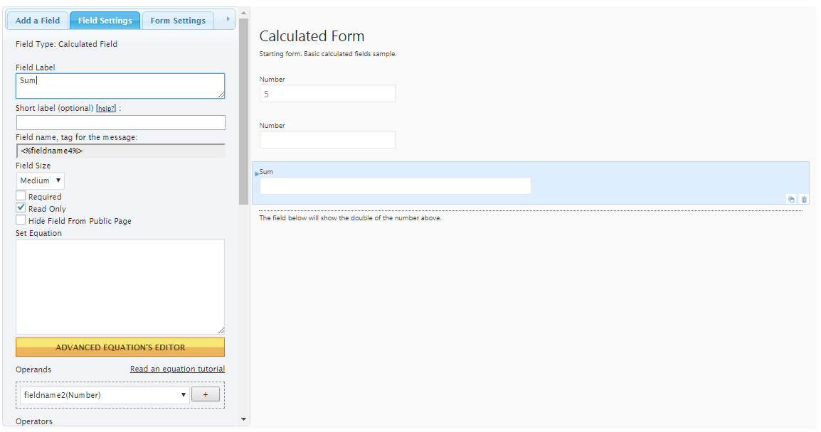 add a calculated filed