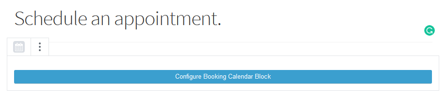 Configure Booking Calendar Block