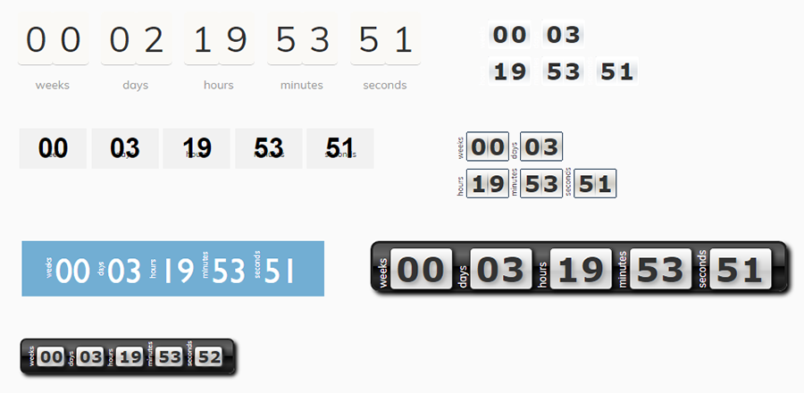 graphical styles in T(-) Countdown plugin