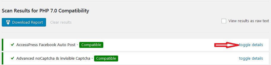 PHP compatibility results