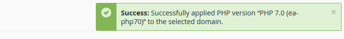 PHP upgrade succeeded