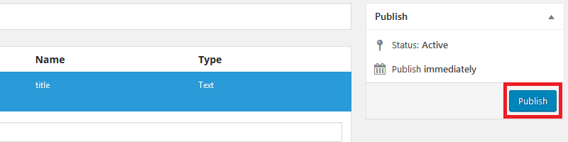 publish the table field