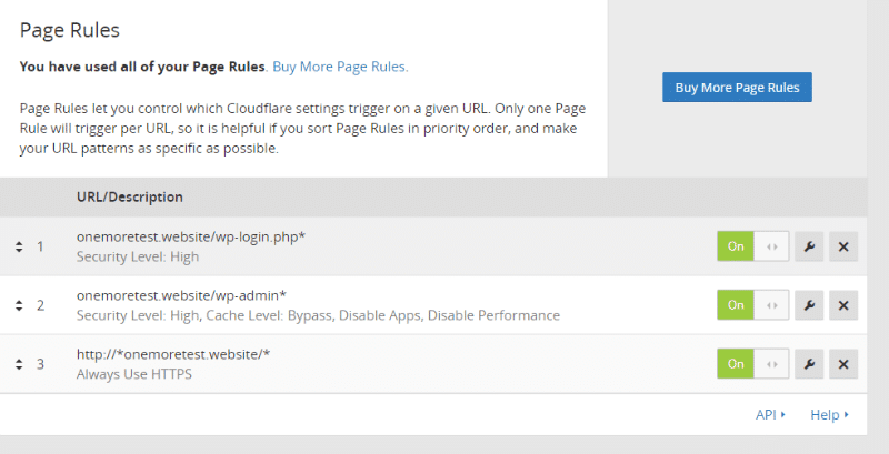 Set up page rules in Cloudflare