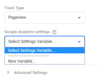 setup the tracking type for the new tag